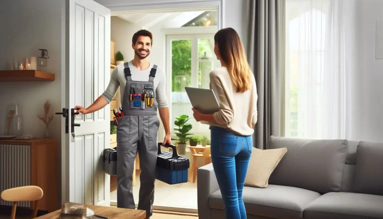 Senior preparing for tech support visit at home